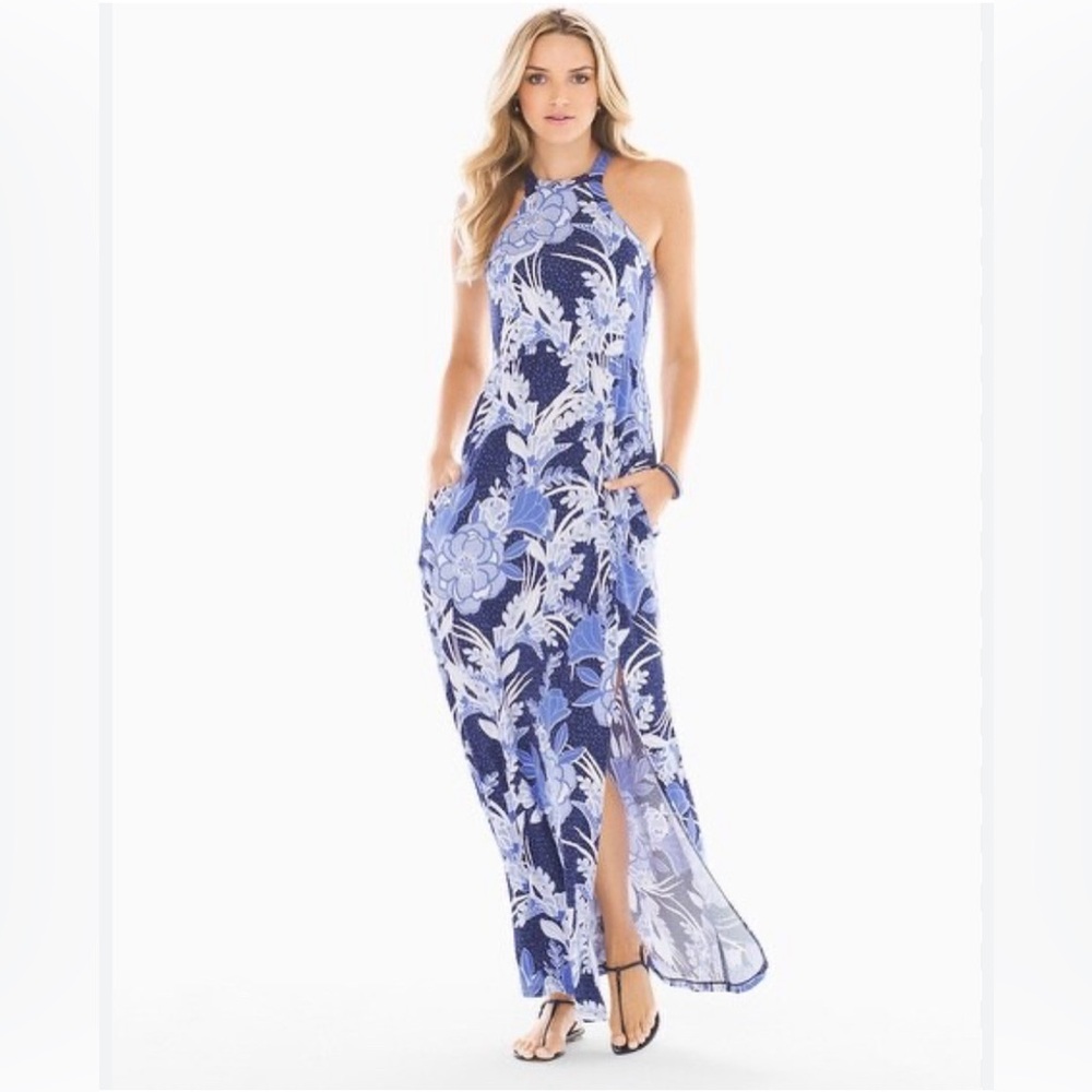 Soma Women’s maxi dress Blue and white in size XL